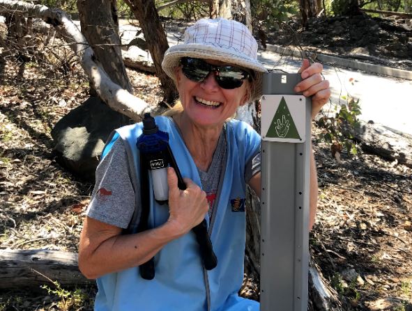 Volunteer with marker